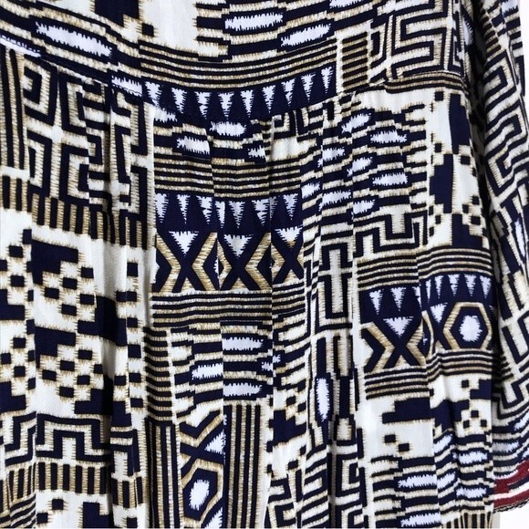 Umgee Scoop Neck Tunic Top Crocheted Embroidered Beaded Fringed Accents - Picture 10 of 10